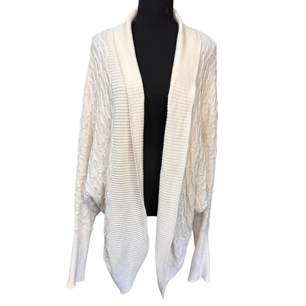 Matilda Jane Long Line Open Front Cable Knit Cardigan Size M